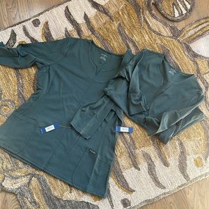 NWT Jaanuu 3/4 Sleeve V Neck Top in Alpine Green (M and L)